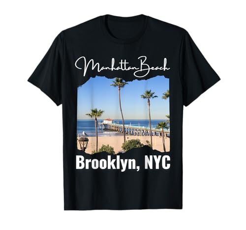 Manhattan Beach Brooklyn New York City Souvenir Damen Herren T-Shirt von NYC Beach Designs New York Pride Born in NYC Kids