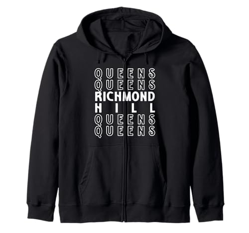 Richmond Hill Queens NYC Geeignet für Männer und Frauen. Kapuzenjacke von NYC Borough Pride Products