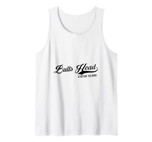 Bulls Head Staten Island NYC für Männer und Frauen. Tank Top von NYC Borough Script Pride Products