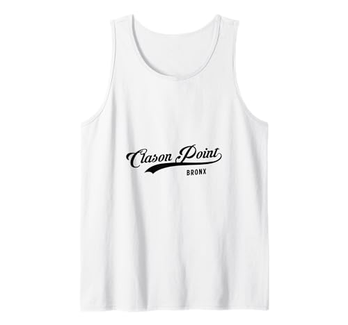 Clason Point Bronx NYC für Männer und Frauen. Tank Top von NYC Borough Script Pride Products