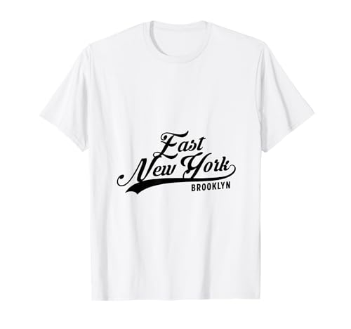 East New York Brooklyn NYC für Männer und Frauen. T-Shirt von NYC Borough Script Pride Products