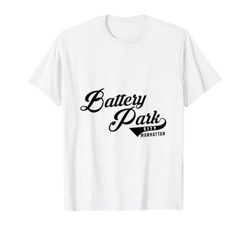 Battery Park City Script Geeignet für Männer und Frauen. T-Shirt von NYC Borough Script Products