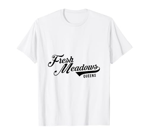 Fresh Meadows Queens Script Geeignet für Männer und Frauen. T-Shirt von NYC Borough Script Products