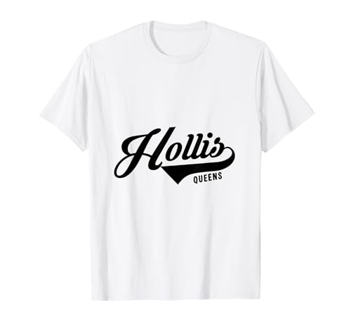Holllis Queens Script Geeignet für Männer und Frauen. T-Shirt von NYC Borough Script Products