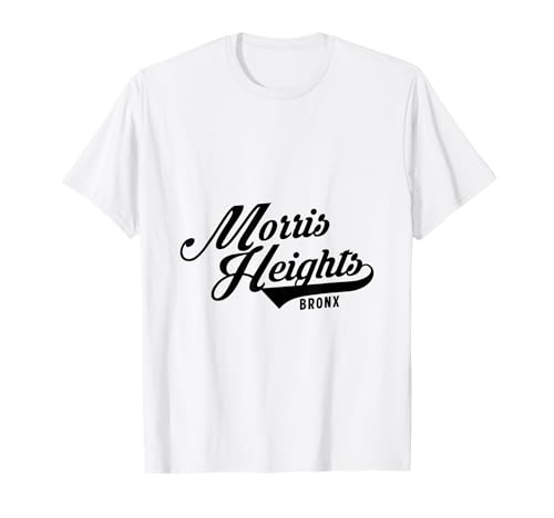Morris Heights Bronx Script geeignet für Männer und Frauen. T-Shirt von NYC Borough Script Products