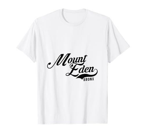 Mount Eden Bronx Script geeignet für Männer und Frauen. T-Shirt von NYC Borough Script Products