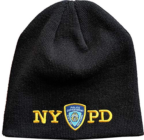 NYPD No Fold Winter Hat Beanie Skull Cap Offizielles Lizenzprodukt - Schwarz - Einheitsgröße von NYC FACTORY