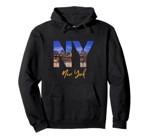New York City Manhattan Souvenir Frauen USA American City Herren Pullover Hoodie von NYC Night Lights Graphic City Vacation NY Pride