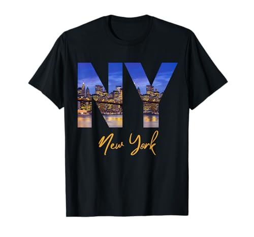New York City Manhattan Souvenir Frauen USA American City Herren T-Shirt von NYC Night Lights Graphic City Vacation NY Pride