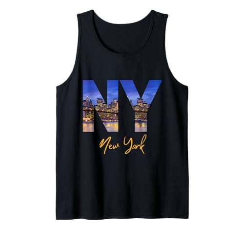 New York City Manhattan Souvenir Frauen USA American City Herren Tank Top von NYC Night Lights Graphic City Vacation NY Pride