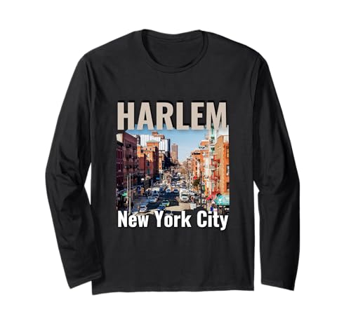 Harlem New York City Street Image Urban Teens, Jungen, Herren Langarmshirt von NYC Souvenir Harlem Neighbourhood of New York City