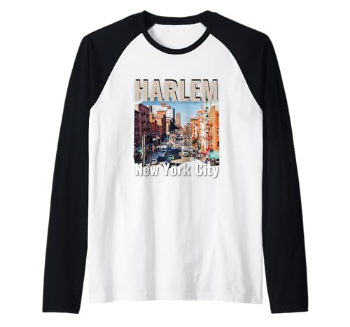 Harlem New York City Street Image Urban Teens, Jungen, Herren Raglan von NYC Souvenir Harlem Neighbourhood of New York City