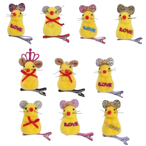 3D-Plüschtier-Maus-Haarnadel, lustiger Frühlings-Entenschnabel-Clip, Cartoon-Schleife, Haarspangen, Haar-Accessoire für Mädchen, verschiedene Frisuren von NYCEMAKEUP