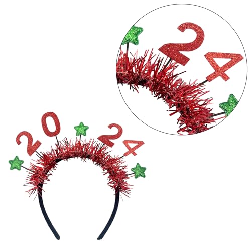 Neujahrskranz-Stirnband, funkelnder Kopfschmuck für Mädchen und Frauen, Hochzeit, Festival, Urlaub, Weihnachten, Neujahr, Frohes neues Jahr, Stirnband 2024 für Frauen von NYCEMAKEUP