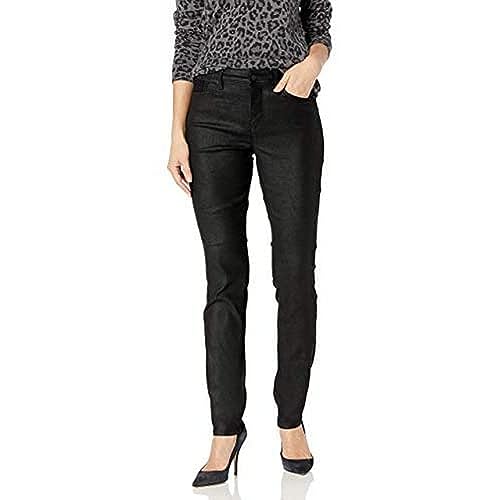 NYDJ Damen Alina Skinny Faux Suede Jeans, schwarz, 32 von NYDJ