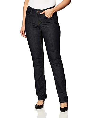 NYDJ Damen Marilyn Straight Denim Jeans, Dunkle Enzym-Kontrastnähte, 32 D/EU von NYDJ