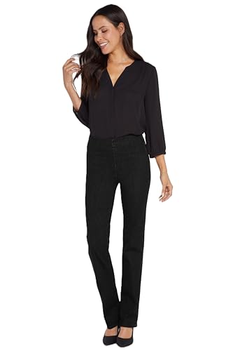 NYDJ Damen Marilyn Straight Zum Überziehen Jeans, Schwarz, 48 von NYDJ