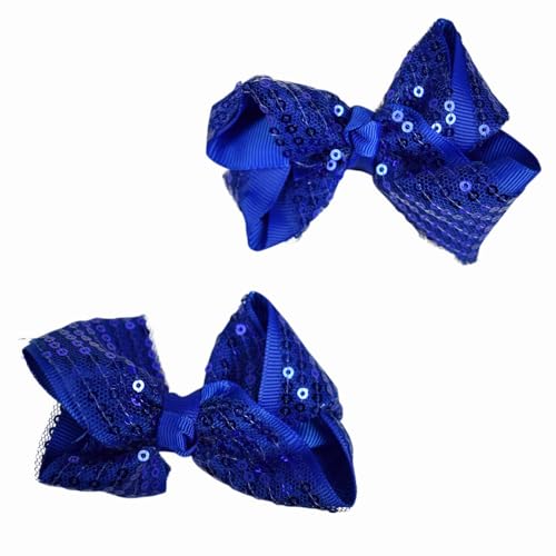 NYFASHION101 Kleinkinder Mädchen Glatte Ripsband Schleife Alligator Clip Pailletten Royal von NYFASHION101