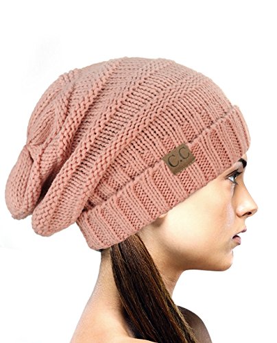 NYFASHION101 Lose Schlappe Winter Strickmütze Beanie - Indie Pink von NYFASHION101