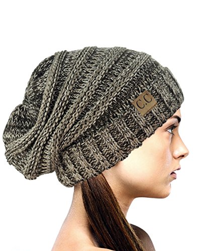 NYFASHION101 Lose bauschige Winter Strickmütze Beanie - Braun Mix von NYFASHION101