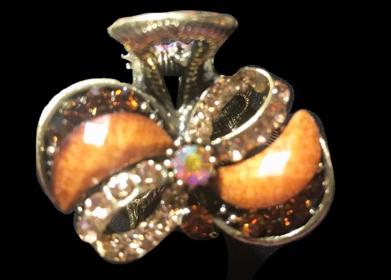 Neu Antik Gold 1 1/4 "' Mit Bernstein Stein Haarklemme Neu Antik Gold 1 1/4 "' Mit Bernstein Stein Haarklemme von NYFashionAccessories