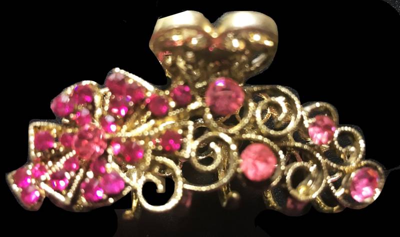 Neu Antik Gold Floral Mit Hell & Dunkel Cz Rose Strass 2 "' Haarkralle Neu Antik Gold Floral Mit Hell & Dunkel Cz Rose Strass 2 "' Haarkralle von NYFashionAccessories