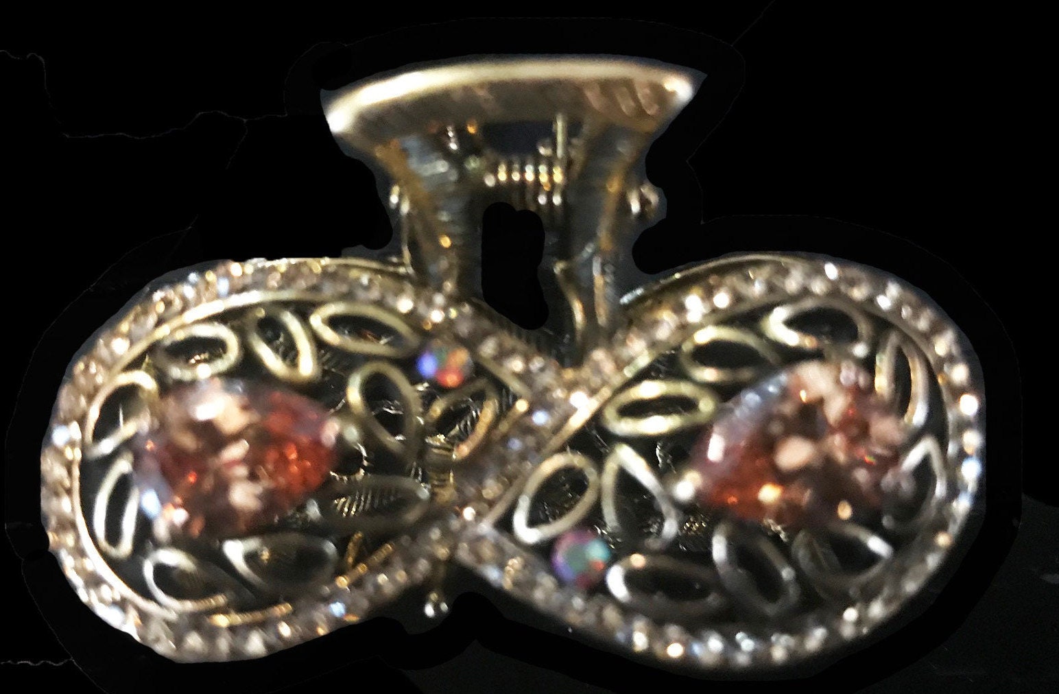 Neu Antik Gold Mit Bernstein Kristall 6 1/2 "' Haarspange von NYFashionAccessories