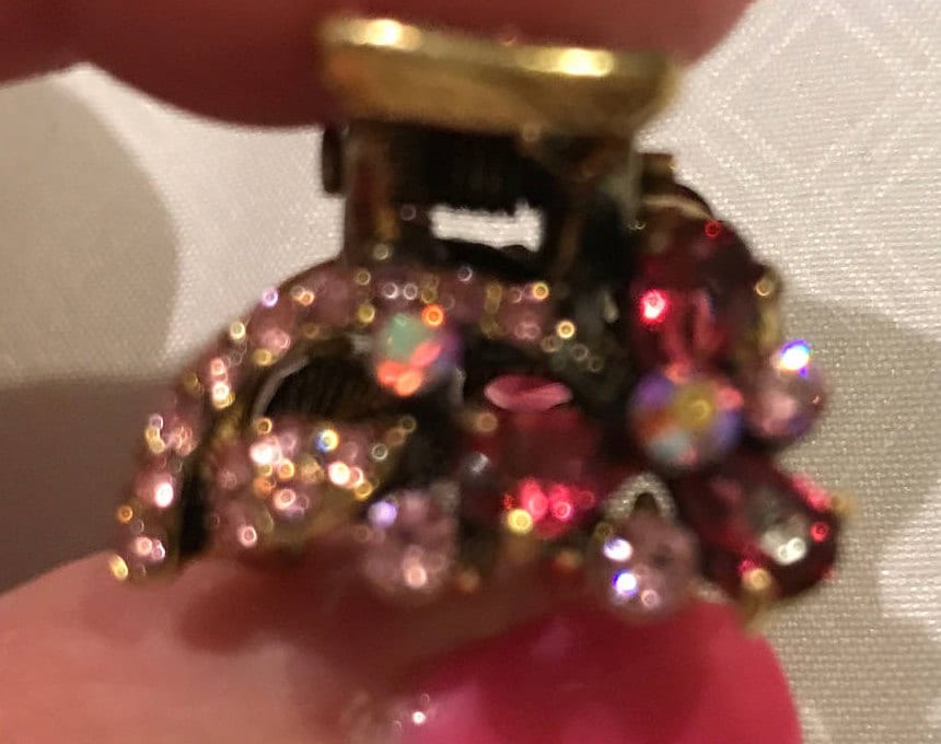 Neues Antikes Gold Mit Rubin-Kristallblumencluster 3/4 "' Haarkrallen-Klammer von NYFashionAccessories