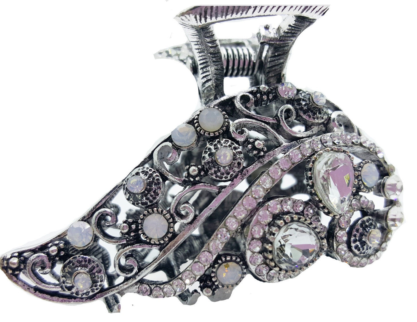 Neu Antik Silber Mit Irisierendem Opal Kristall & Strass 2 "Haarspange von NYFashionAccessories