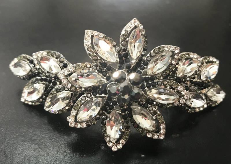 Neue Art-Deco-Antik Silber Mit Kristall 3 1/2 "' Haarspange - Brisur Neue Art-Deco-Antik Silber Mit Kristall 3 1/2 "' Haarspange - Brisur von NYFashionAccessories