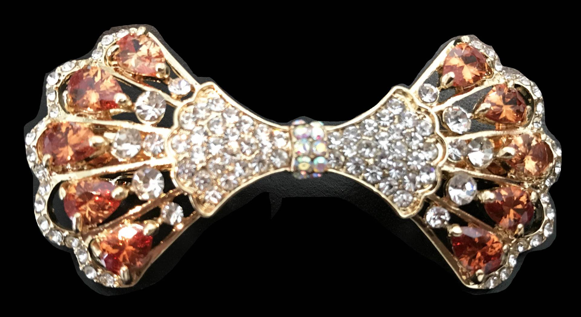 Crystal Amber Bow Spange Haarspange | 6, 5 cm von NYFashionAccessories