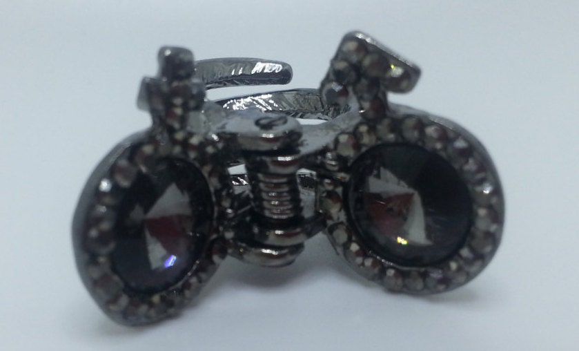 Neue Atemberaubende Kleine Gunmetal Silber Mit Cz Rauchgrau Kristall 3/4 "' Haarkralle Clip von NYFashionAccessories