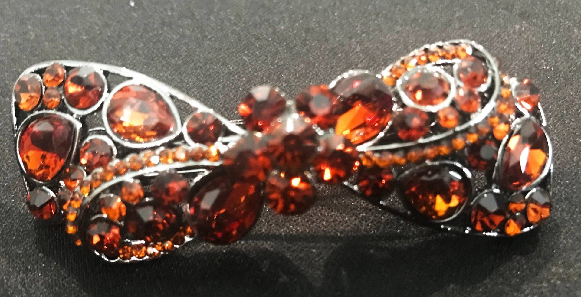 Neue Bernstein & Topas Schleife Gunmetal 3 "' Haarspange Mit Hebel Zurück von NYFashionAccessories