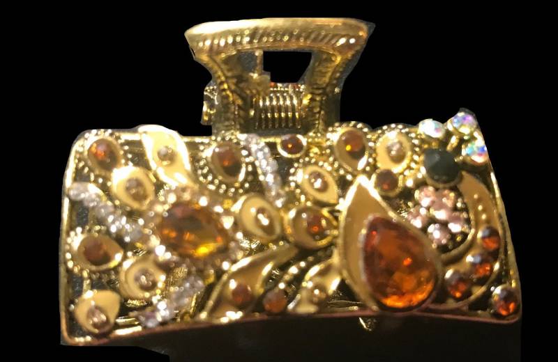 Neue Gold Bernstein & Topas Kristall 2'' Haarklammer Clip Neue Gold Bernstein & Topas Kristall 2'' Haarklammer Clip von NYFashionAccessories