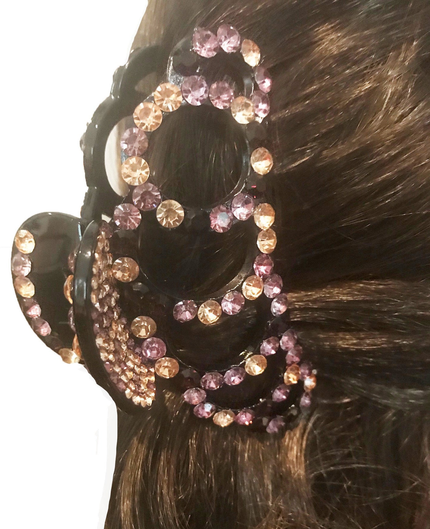 Neue Große 4 1/2 "' Crystal Circular Loop Haarkralle Clip von NYFashionAccessories