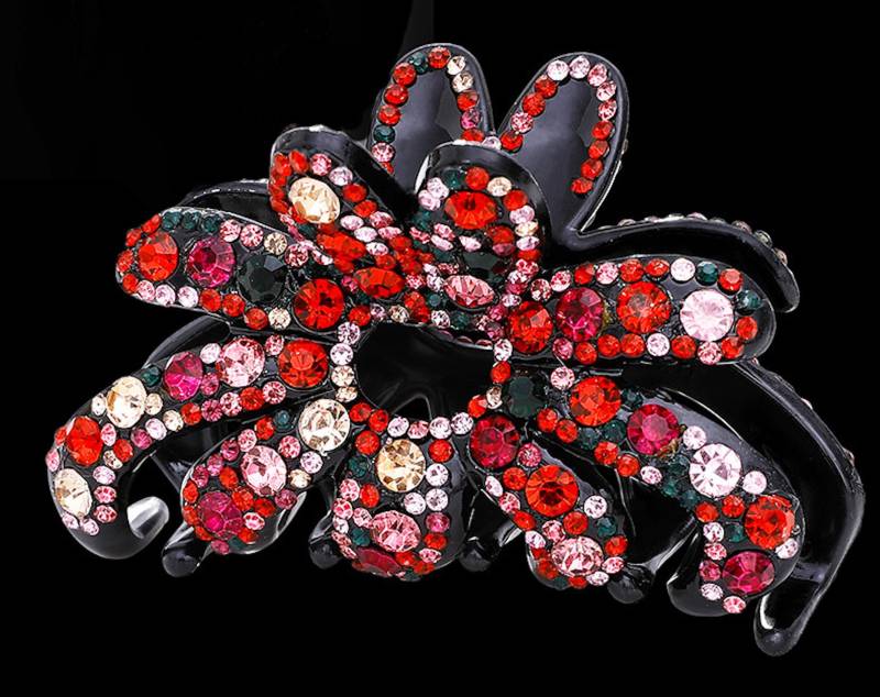 Große Rubinrote Kristall Blumenklammer Haarspange - Dickes Haar Große Rubinrote Kristall Blumenklammer Haarspange - Dickes Haar von NYFashionAccessories