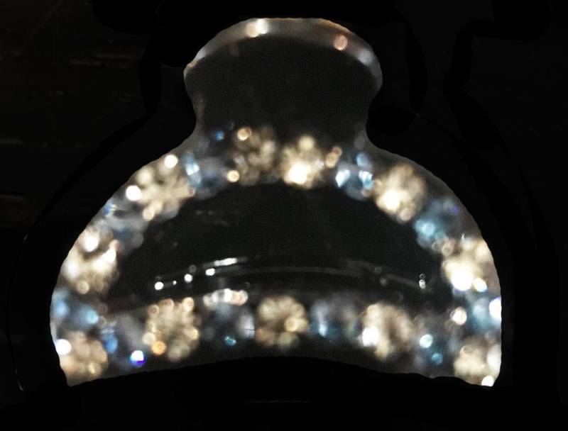 Neue Hochwertige Schwarze Kleine Blaue & Rauchkristall 1'' Haarklemme von NYFashionAccessories