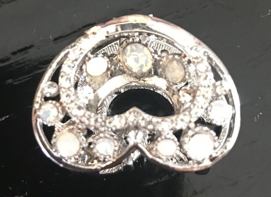 Neue Kleine Silber 1 "' Herz Haarklammer Mit Opal & Cz Strass Kristall von NYFashionAccessories