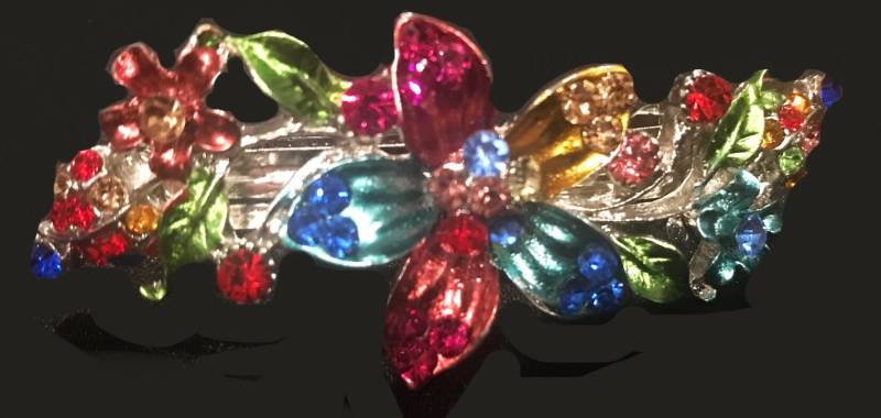 Neue Multi Color Crystal Floral 3 "' Haarspange Mit Hebel Zurück Neue Multi Color Crystal Floral 3 "' Haarspange Mit Hebel Zurück von NYFashionAccessories