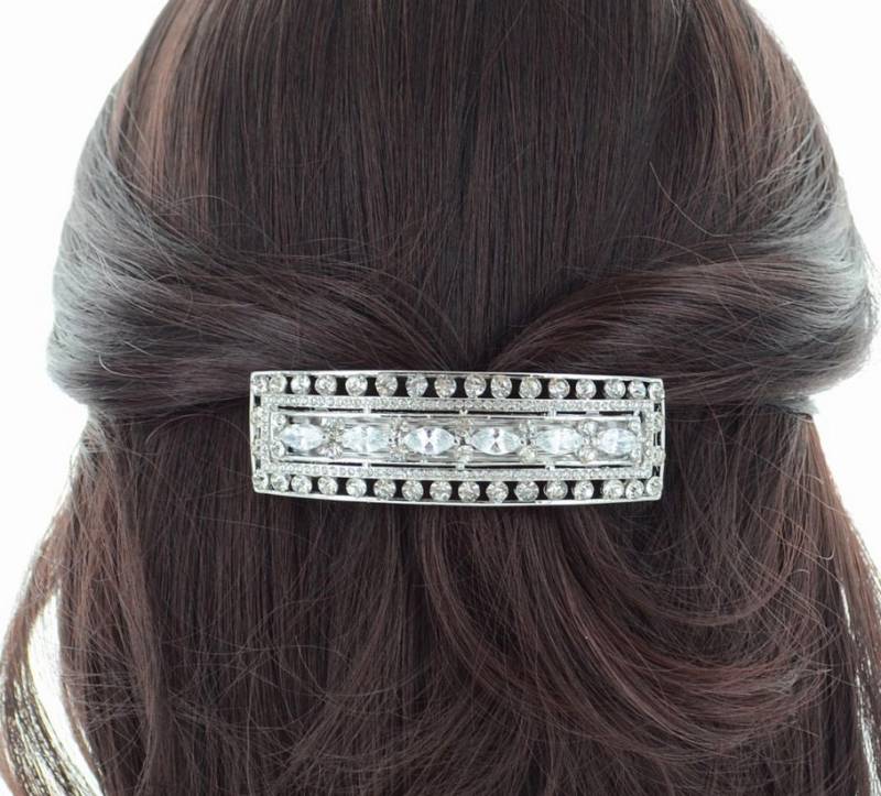 Silberne Art Deco Kristall Haarspange | 8 cm Silberne Art Deco Kristall Haarspange | 8 cm von NYFashionAccessories