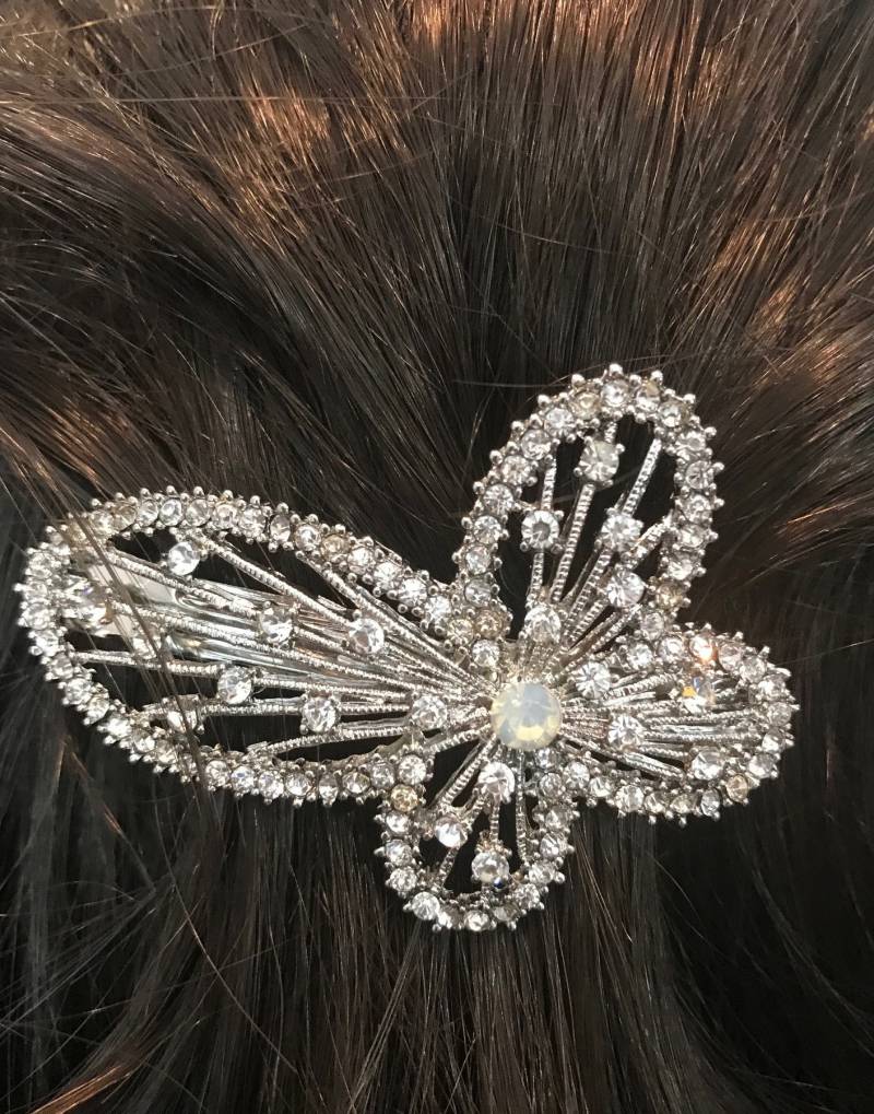 Neue Silber Mit Cz Kristall & Strass Schmetterling Haarspange 3 "' - Brisur von NYFashionAccessories