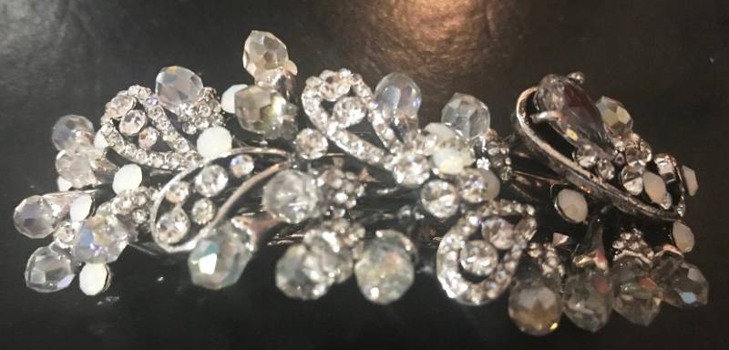 Silber Strass Kristall Cluster Haarspange 3 1/2 "' Hebel Silber Strass Kristall Cluster Haarspange 3 1/2 "' Hebel von NYFashionAccessories