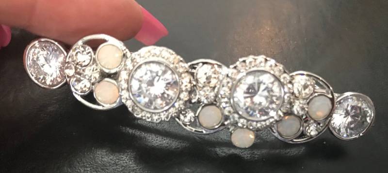 Neue Splitter Strass & Kristall Mit Opal Cluster Haar 2 3/4 "' Haarspange - Lever Back Neue Splitter Strass & Kristall Mit Opal Cluster Haar 2 3/4 "' Haarspange - Lever Back von NYFashionAccessories