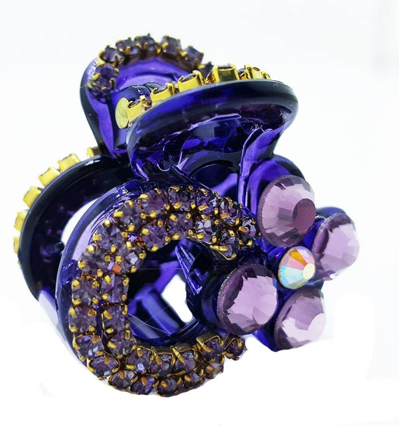 Neue Tiny Amethyst Crystal & Violet 1/2'' Haarklemme Neue Tiny Amethyst Crystal & Violet 1/2'' Haarklemme von NYFashionAccessories