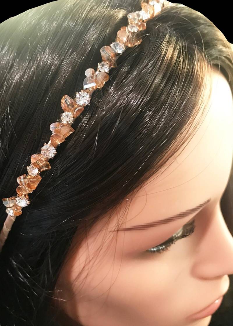 Neues Amber & Clear Crystal Cluster Head Band Neues Amber & Clear Crystal Cluster Head Band von NYFashionAccessories