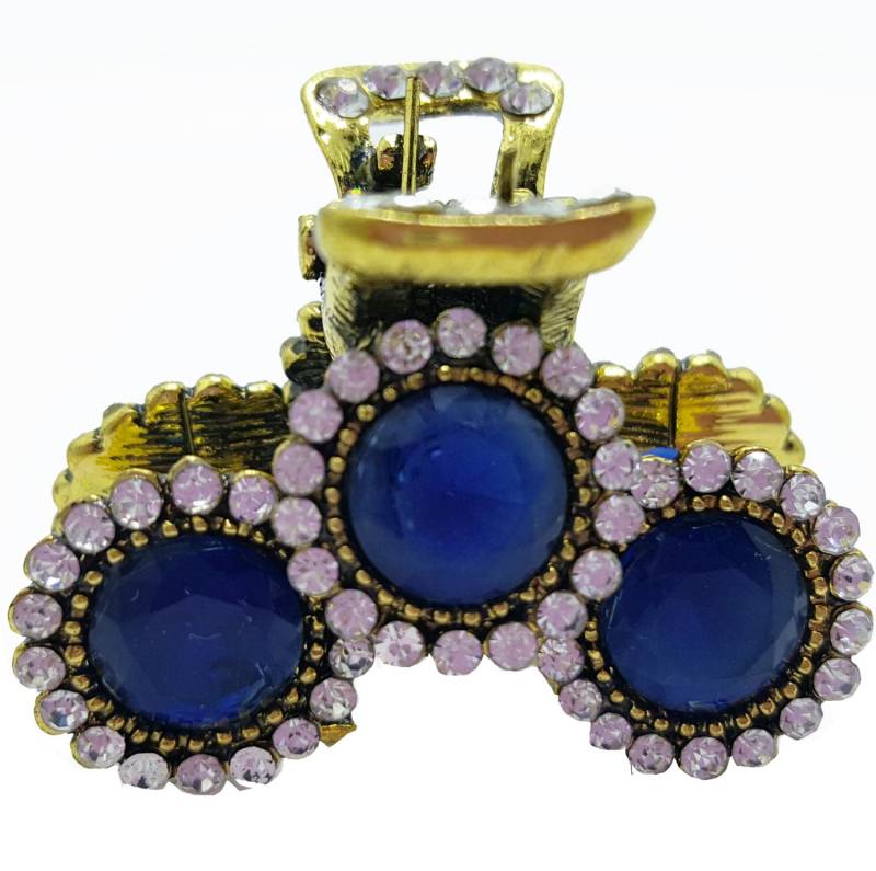 Neue Antike Gold Mit Sapphire Und Strass Cz Kristall 3/4 "' Haarkralle Clip Neue Antike Gold Mit Sapphire Und Strass Cz Kristall 3/4 "' Haarkralle Clip von NYFashionAccessories