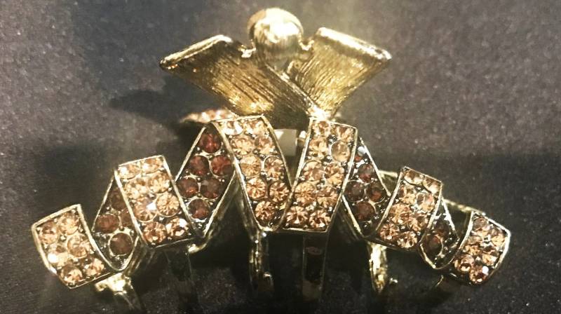 Neues Gold Mit Bernstein Kristall 2 3/4'' Haarklemme Neues Gold Mit Bernstein Kristall 2 3/4'' Haarklemme von NYFashionAccessories