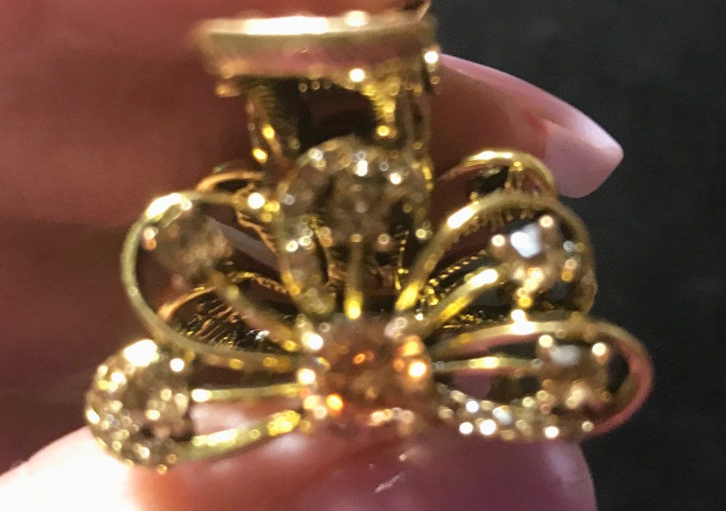 Neues Gold Mit Bernsteinkristall Cz & Rhinestone 3/4 "' Haarkralle von NYFashionAccessories