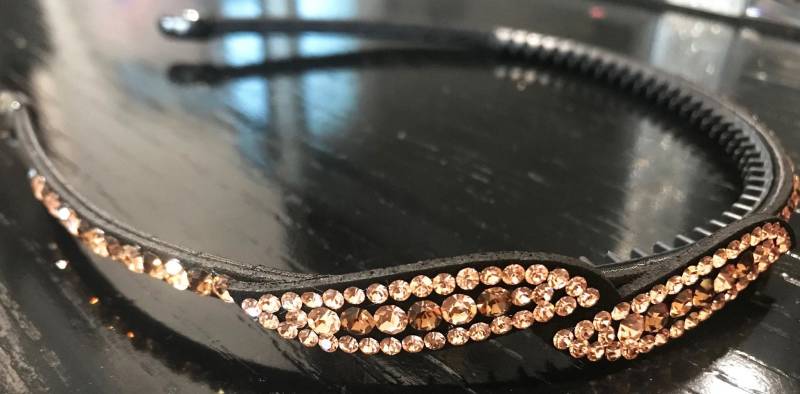 Neues Gold & Bernstein Swirl Crystal Metal Stirnband Neues Gold & Bernstein Swirl Crystal Metal Stirnband von NYFashionAccessories