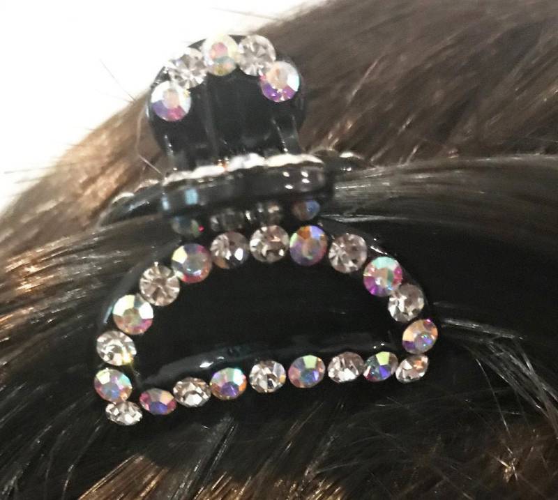 Schwarzer Haarkrallenclip Schillernder Kristallakzent | 1 Inch Schwarzer Haarkrallenclip Schillernder Kristallakzent | 1 Inch von NYFashionAccessories
